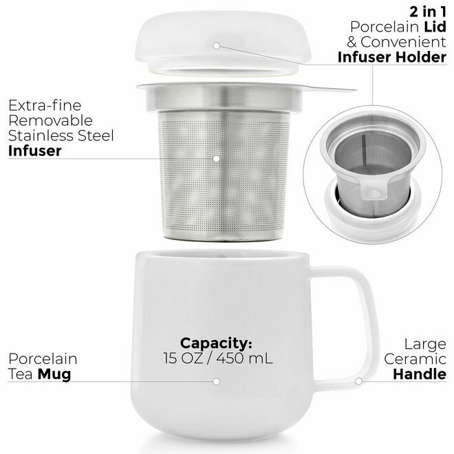 Sumo Porcelain Cup Infuser 15oz