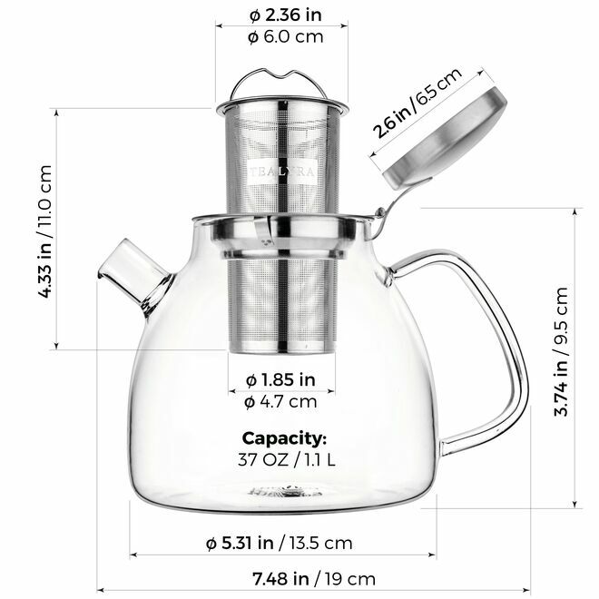 Lyra Glass Teapot 37oz